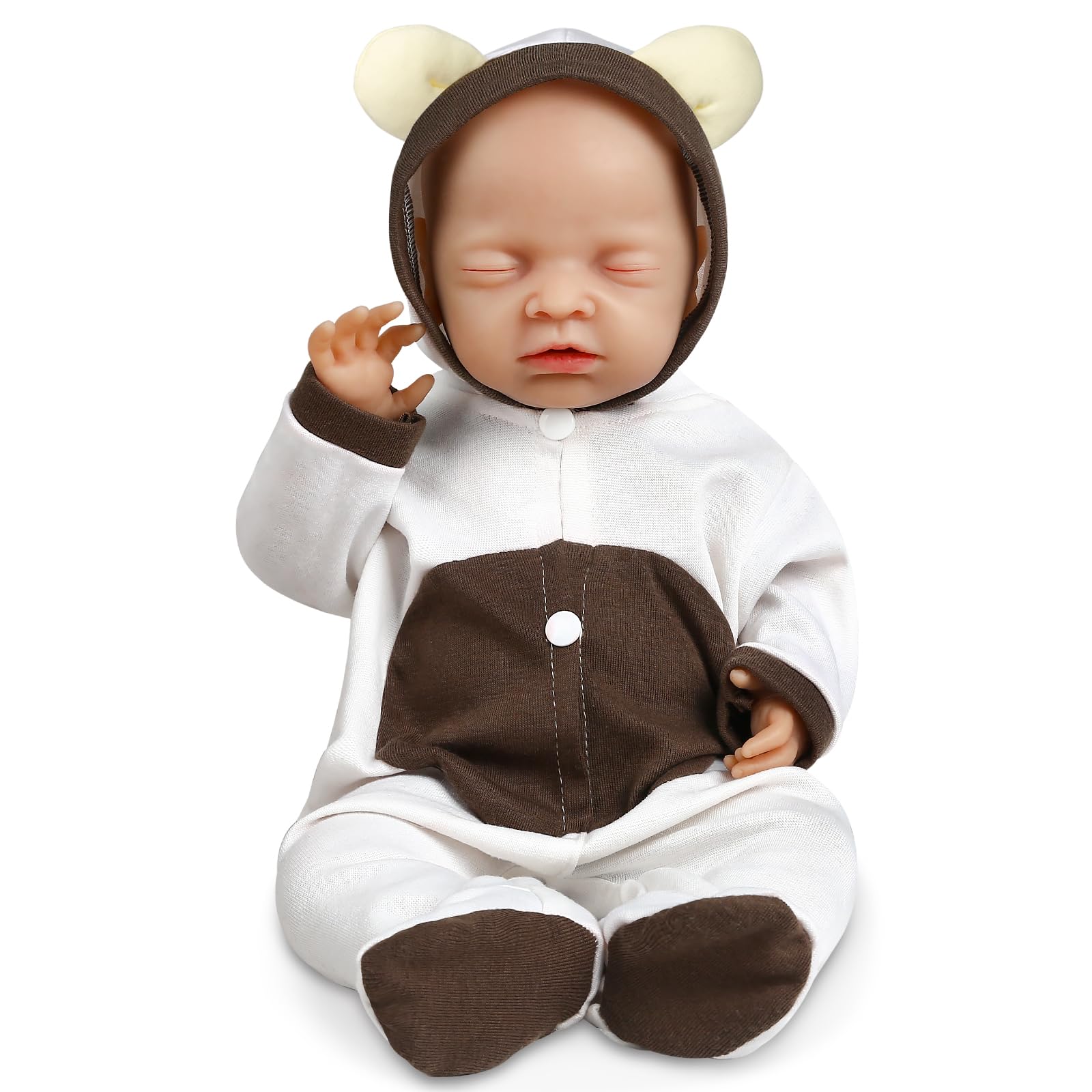 Vollence 18 Inch Realistic Sleeping Silicone Baby Doll - Lifelike Closed Eye Reborn Newborn Girl Doll for Collectors, Nursery Decor, Photography Props & Gift Giving