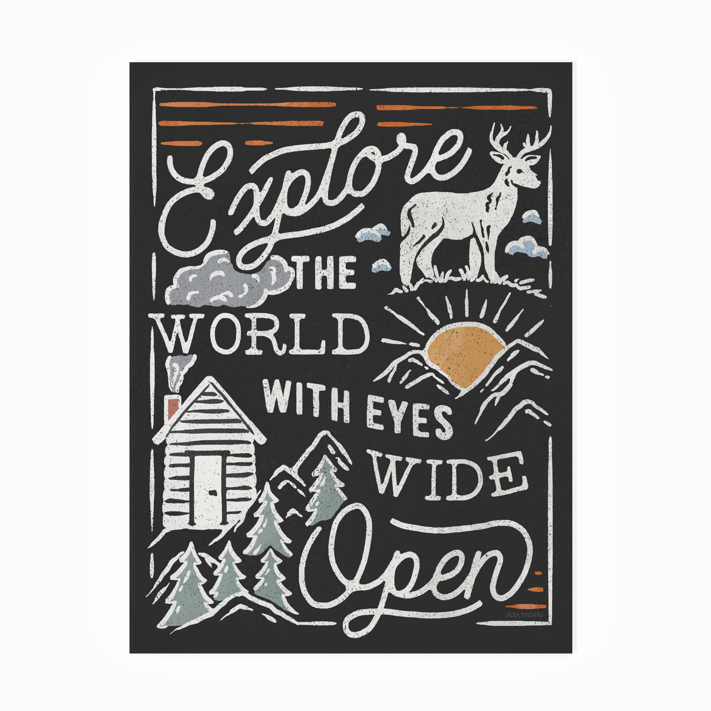 Laura Marshall 'Adventurous IV Black' Weatherproof Outdoor Wall Art - Perfect for Patio, Garden, and Exterior Home Decor