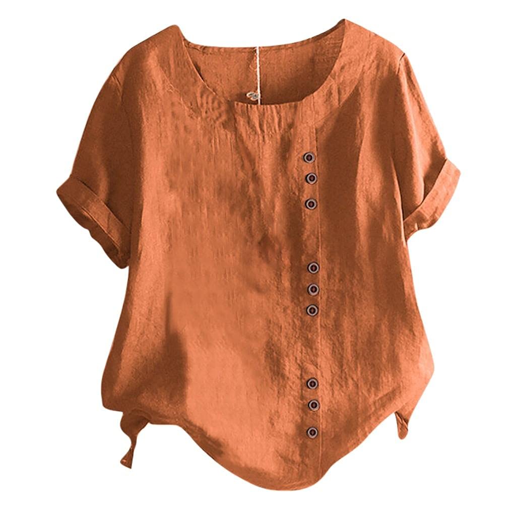 Women's Floral Graphic Tees - Short Sleeve Cotton Linen Shirt, Casual Boatneck Summer Top for Women | Perfect for Beach Outings, Weekend Brunch & Vacation Wear
