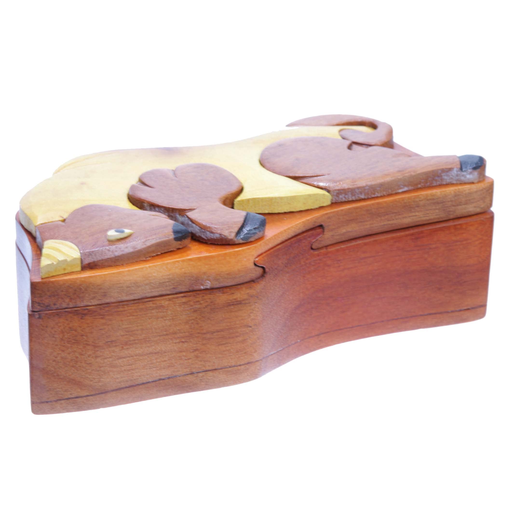 Handmade Wooden Bull-Shaped Secret Jewelry Puzzle Box - Unique Gift for Puzzle Lovers & Jewelry Storage - Perfect for Home Decor, Treasure Hunts & Surprise Proposals