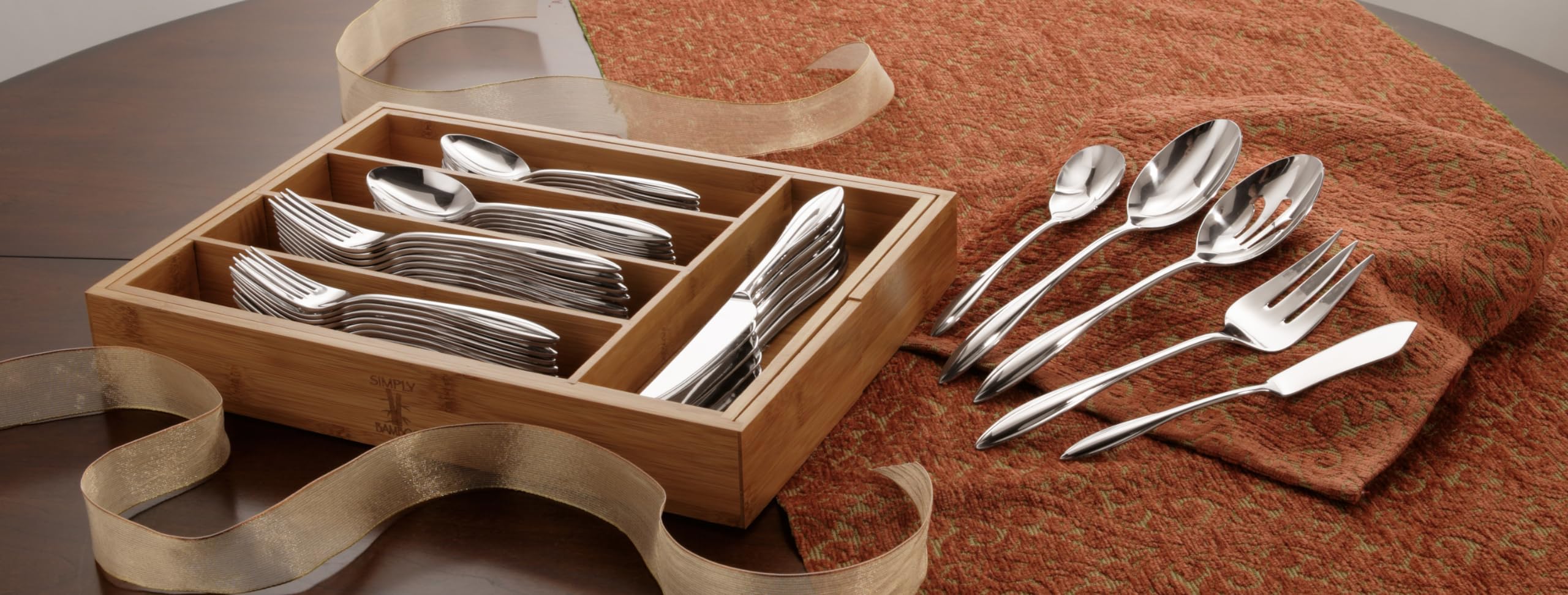 Lenox Sculpt 65-Piece Flatware Set, Stainless Steel Silverware with Mirror Polished Finish - Elegant Dining Utensils for Wedding, Holiday Dinner & Formal Occasions