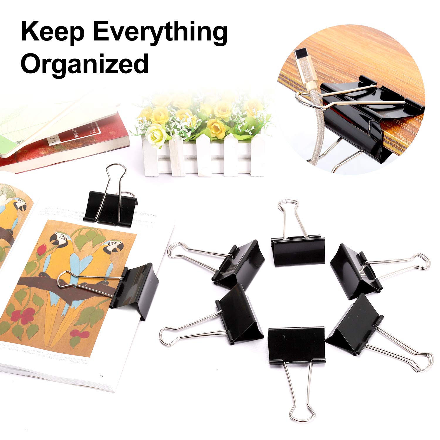 Ufmarine Jumbo Binder Clips 2.4 Inch - 8 Pack for Office & Documents