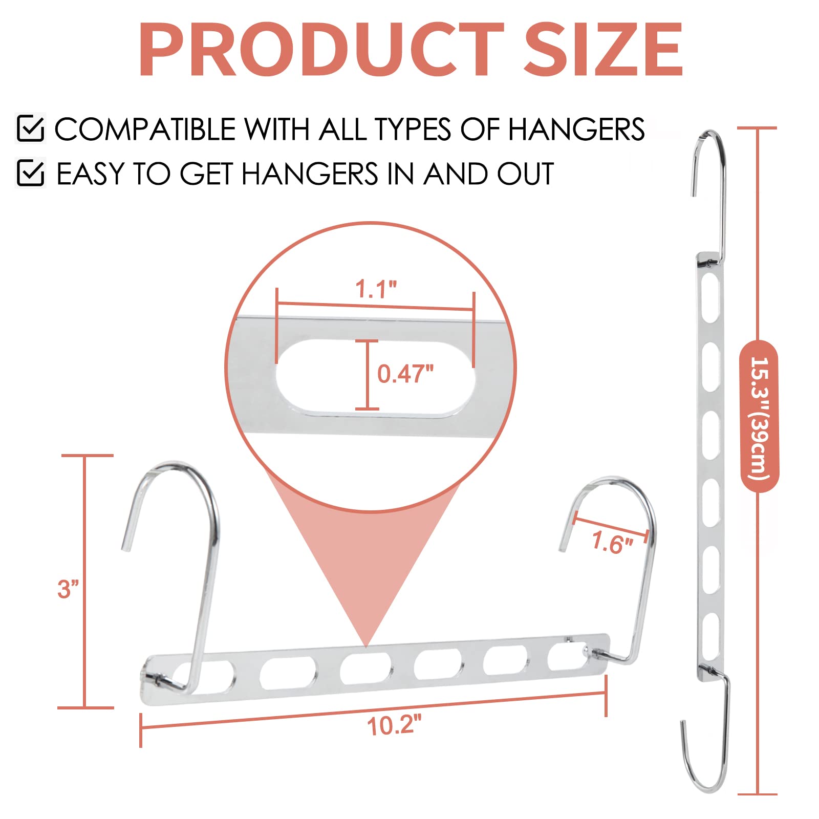 12 Pack Space Saving Metal Hangers - Heavy Duty Collapsible Closet Organizer for Clothes Storage | Perfect for Dorm Rooms, Small Closets & Travel | Closet Space Savers & Magic Hanger Set