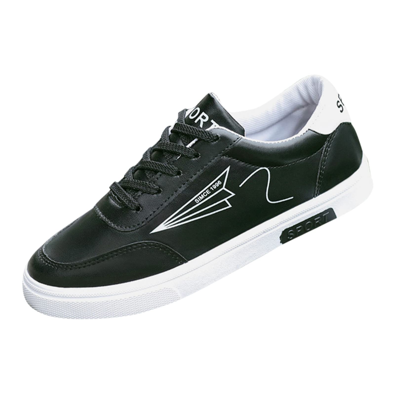 Non-Slip Breathable Mesh Fabric Shoes for Men - Warm Casual Sports Sneakers with Leather Accents in Black | Perfect for Gym, Running & Everyday Wear