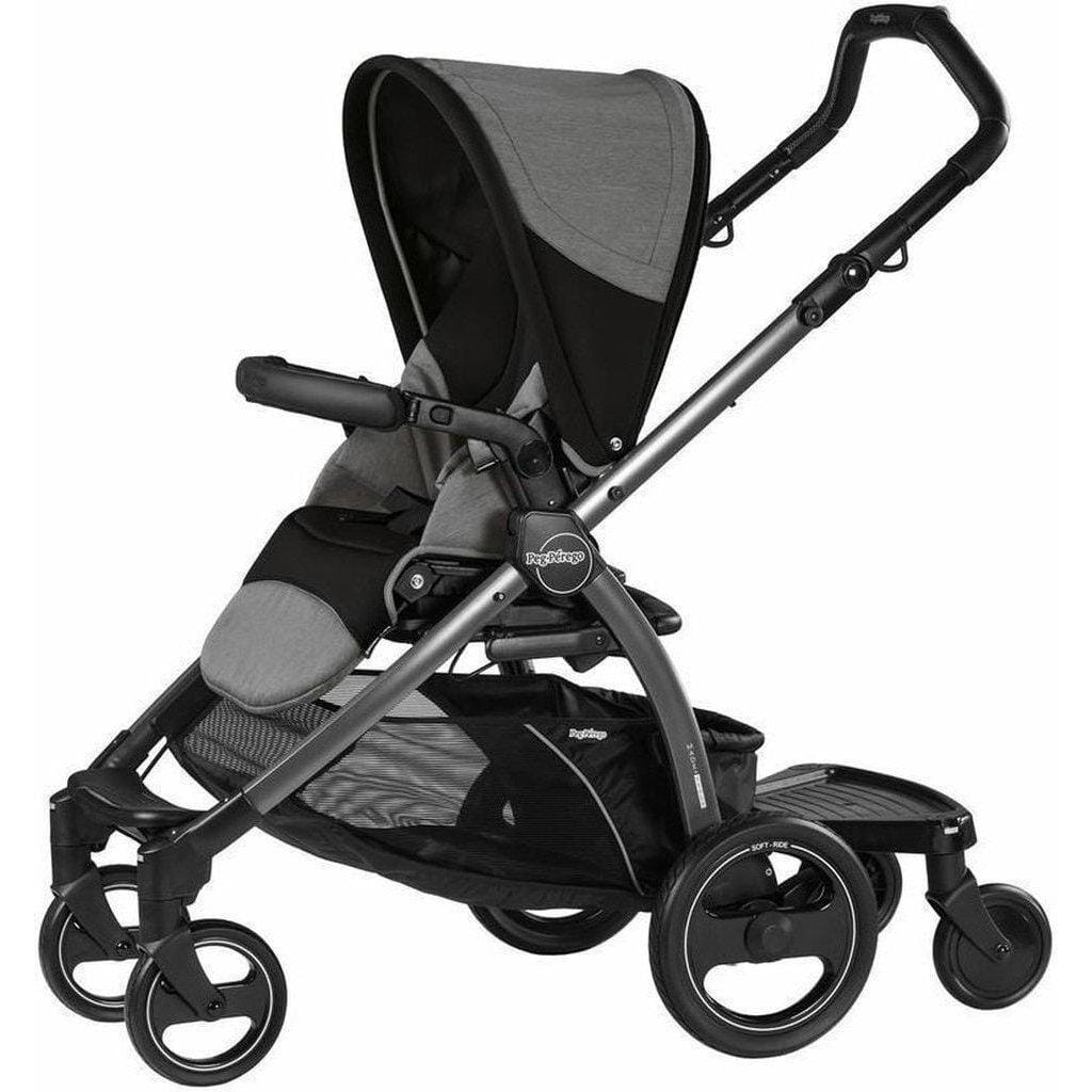 Peg Perego Agio Ride With Me Board - Universal Stroller Attachment for Kids, Toddler Standing Platform with Adjustable Handles - Perfect for Outdoor Walks, Shopping & Family Outings