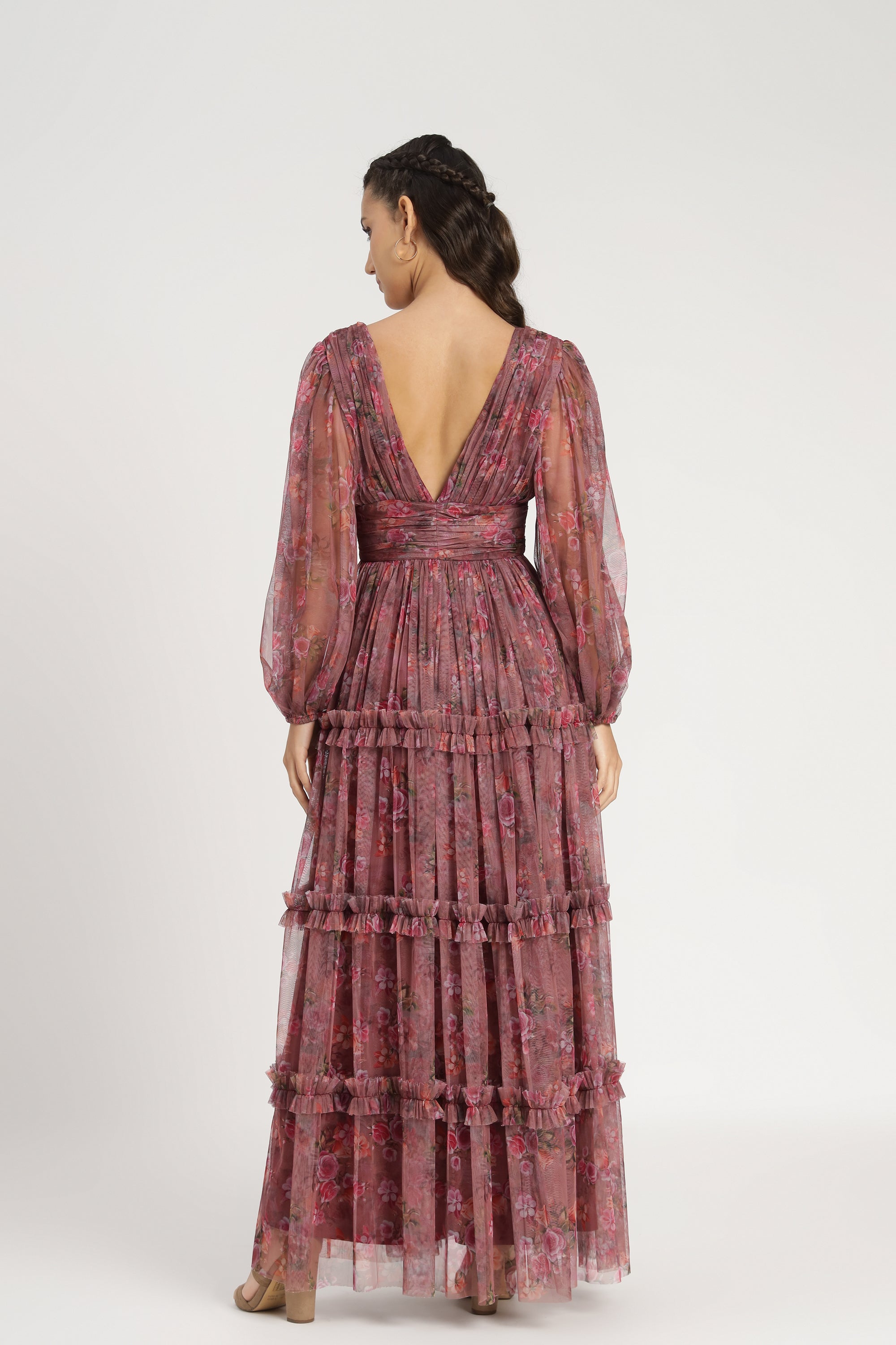 Lydia Women's Maxi Dress - Purple Floral Print Long Summer Dress for Beach, Vacation & Casual Wear | Plus Size Boho Chic Dress