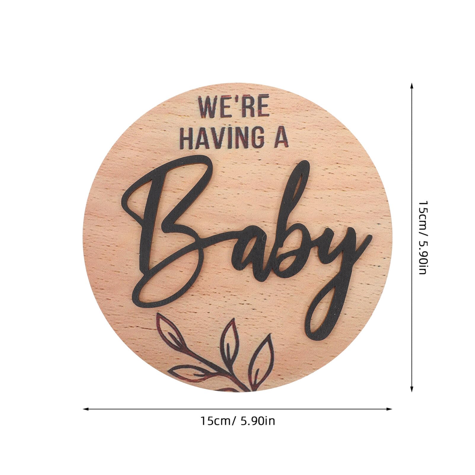 Wooden Baby Announcement Sign - 'We're Having a Baby' Round Birth Announcement Plaque, Newborn Welcome Sign & Photo Prop for Gender Reveal, Baby Shower & Nursery Decor