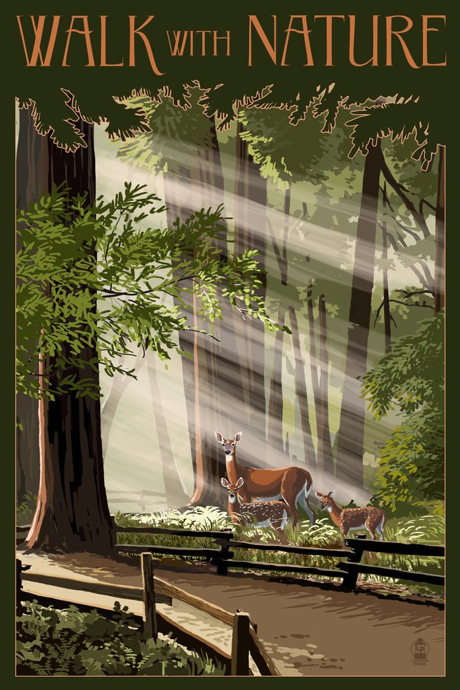 National Park WPA Style 24x36 Signed Art Print - Vintage Wall Decor Poster for Home & Office | Nature Inspired Landscape Artwork for Living Room, Bedroom & Office Decor