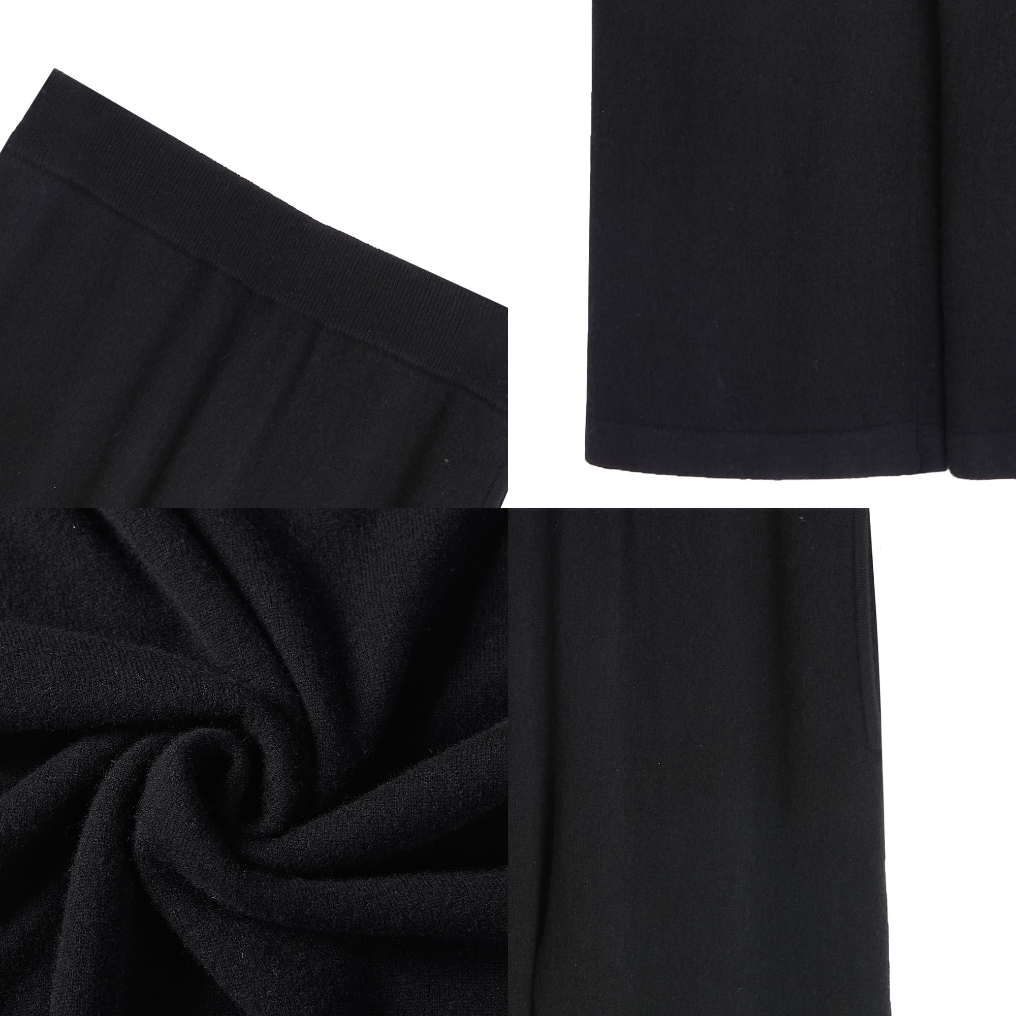 GreenMount Women's Wide Leg Cashmere Sweatpants - Soft Winter Lounge Pants for Women, Warm Fleece-Lined Comfort, Perfect for Home, Yoga & Relaxation