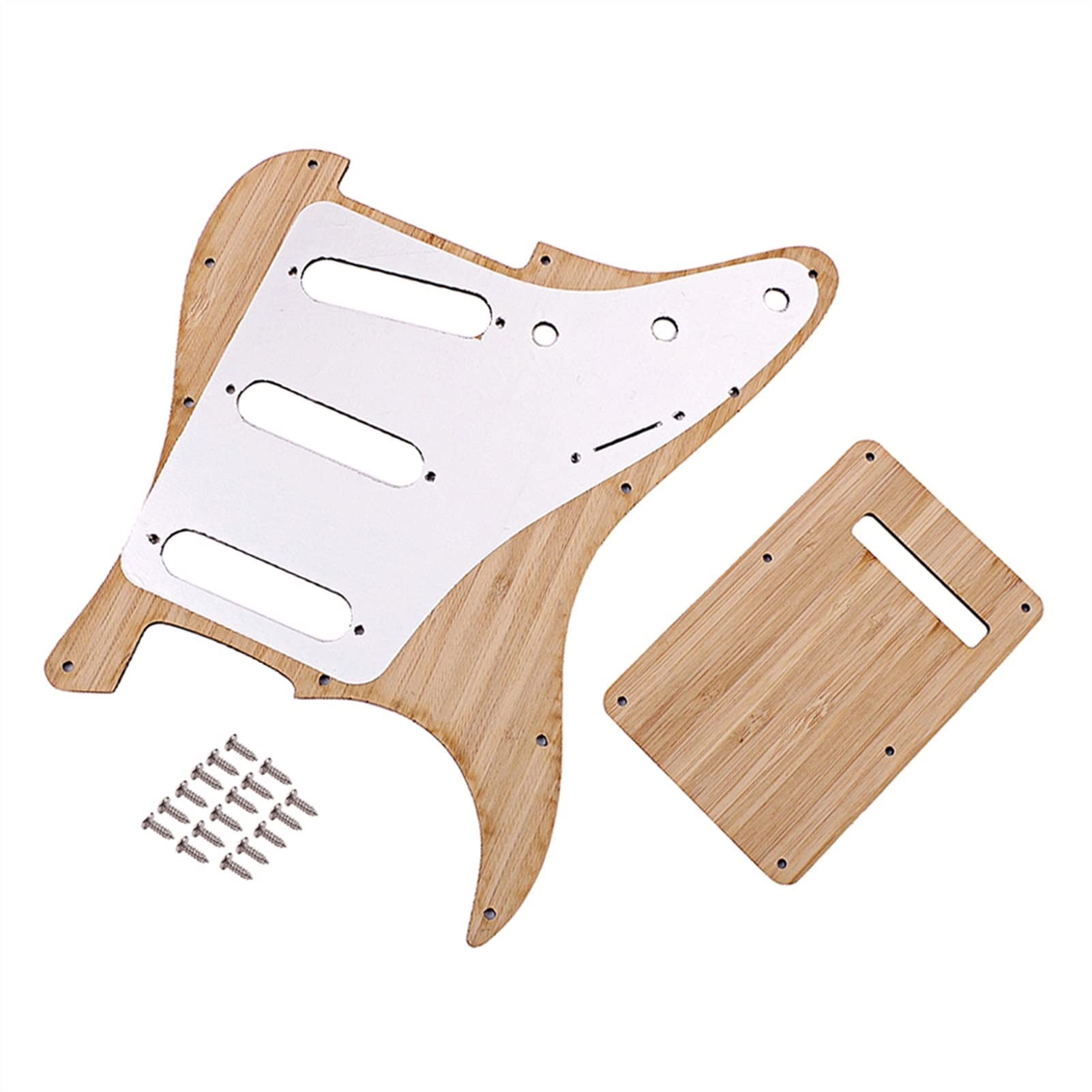 Premium SSS Bamboo Electric Guitar Pickguard - Replacement Back Plate for Enhanced Tone & Durability | Perfect for DIY Guitar Upgrades & Professional Repairs