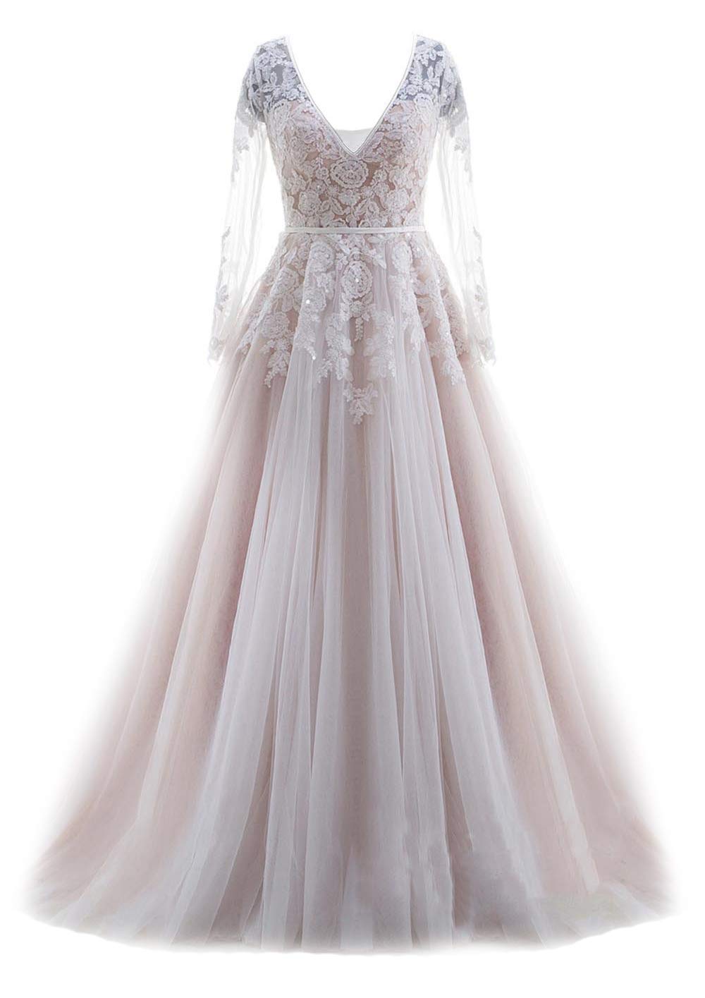 Ruolai Women's V-Neck Wedding Dress with Sequins & Keyhole Back - Bohemian Beach Bridal Gown for Outdoor Ceremonies & Destination Weddings