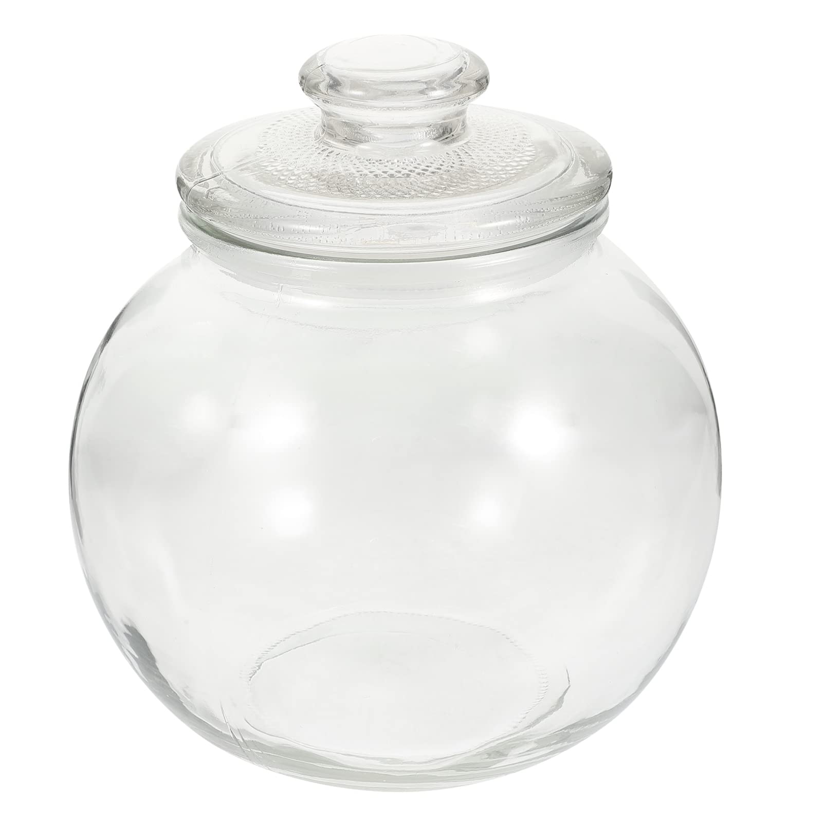 GANAZONO Glass Fermenting Crock - 1pc Transparent Kimchi Jar with Lid, Airtight Pickle Can for Sauerkraut, Vegetables & Food Storage | Perfect for Homemade Fermentation, Pickling & Kitchen Organization