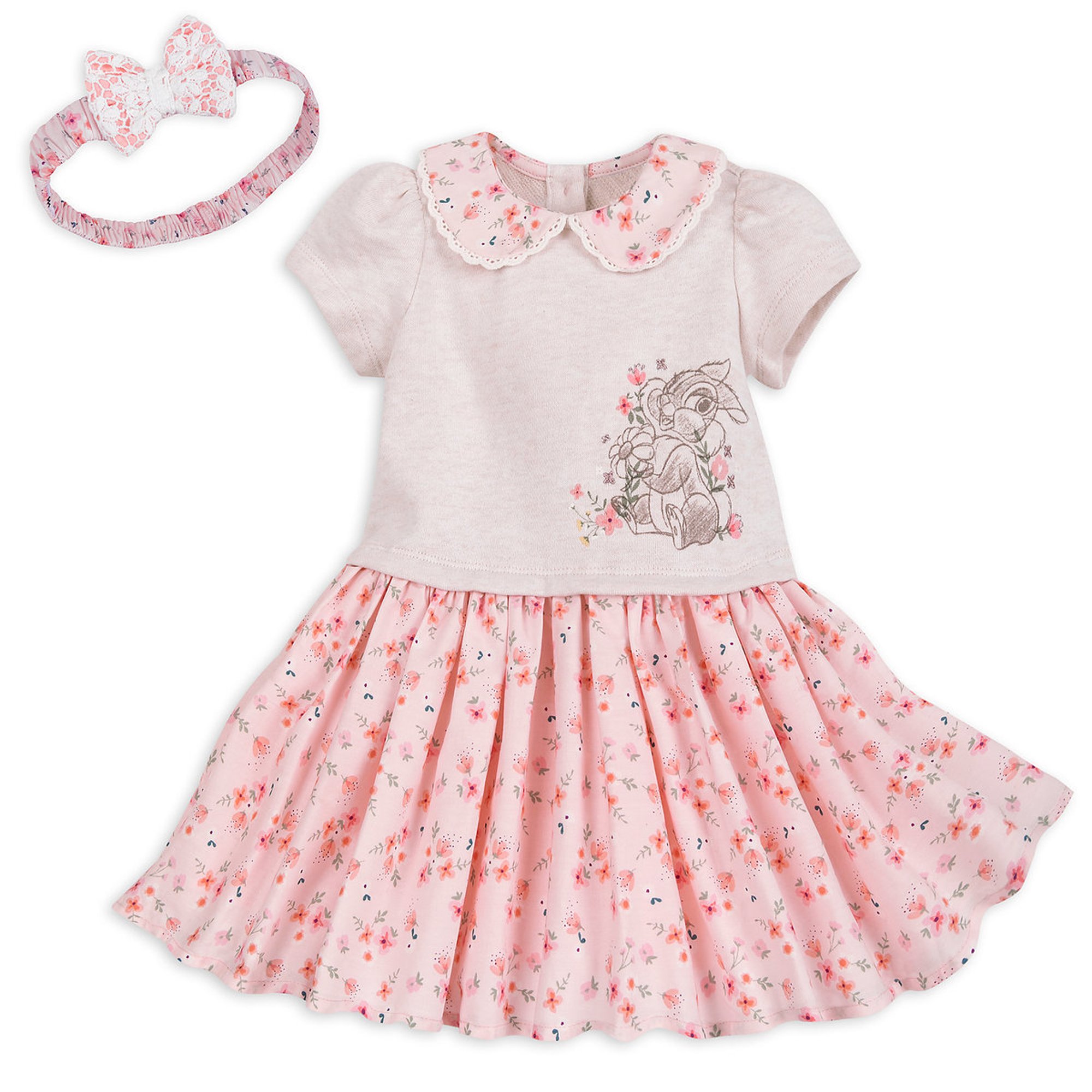 Disney Baby Miss Bunny Knit Dress with Headband - Soft & Cute Outfit for Girls, Infant Toddler Easter Photo Shoot, Birthday Party, Holiday Celebration