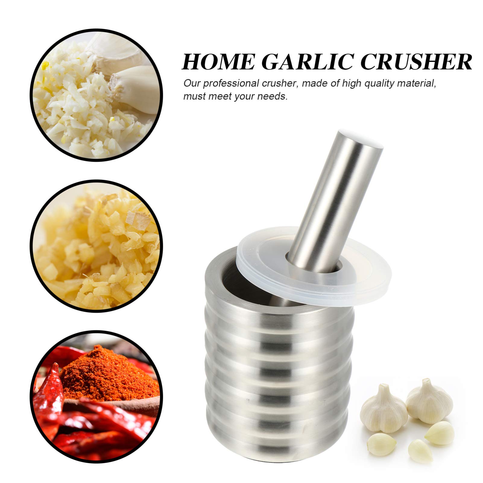 Premium Stainless Steel Garlic Press & Grinder - Heavy Duty Ginger Mincer, Garlic Crusher & Chopper for Kitchen - Perfect for Cooking, Baking, Salad Dressing & Meal Prep