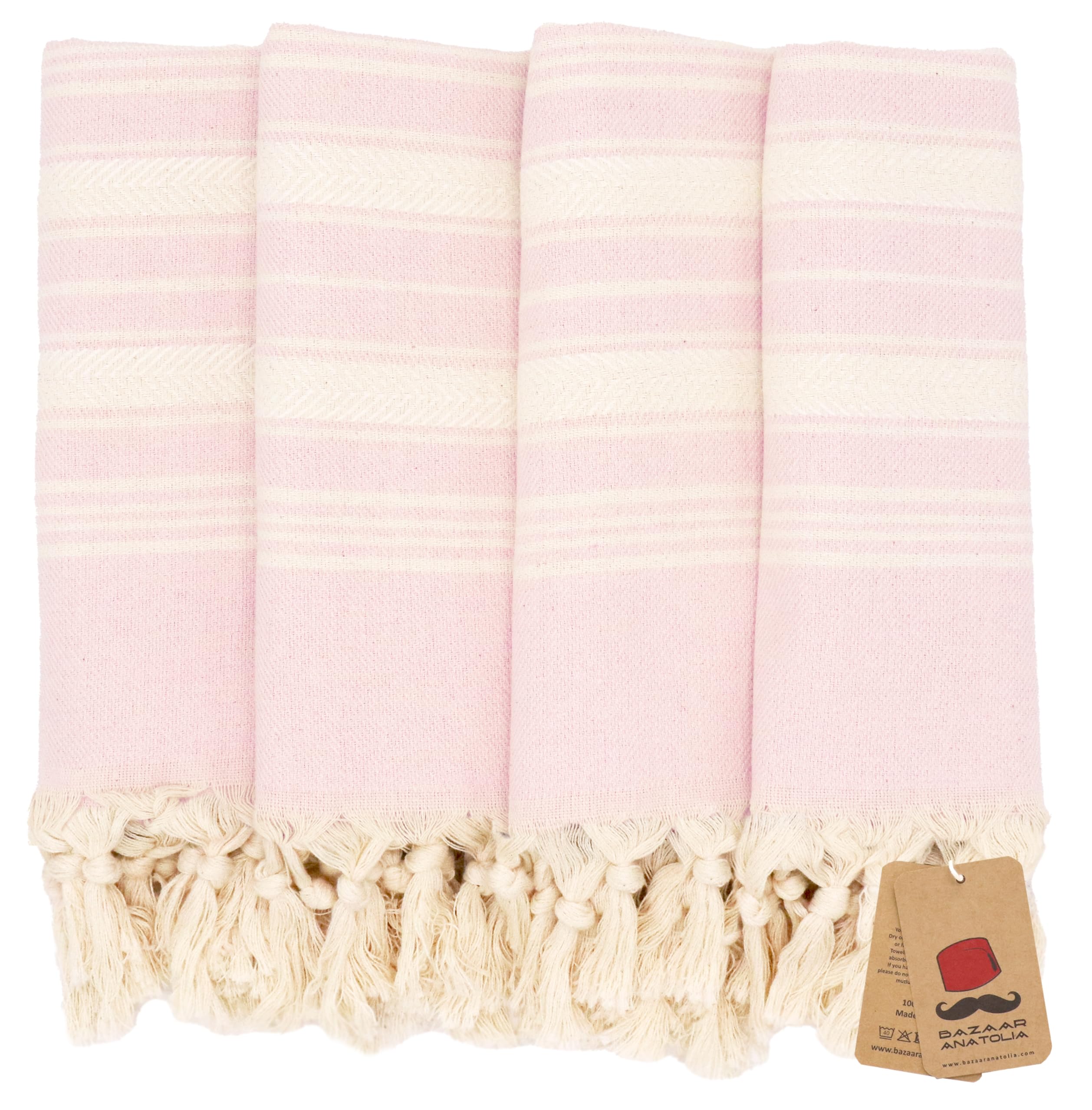 Bazaar Anatolia 100% Cotton Turkish Hand Towels Set of 4 - 39