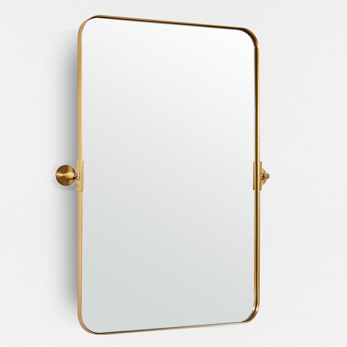 Tilting Rectangular Pivot Mirror for Bathroom & Vanity - Stainless Steel Frame | Space-Saving Wall Mounted Mirror for Makeup, Shaving & Home Decor