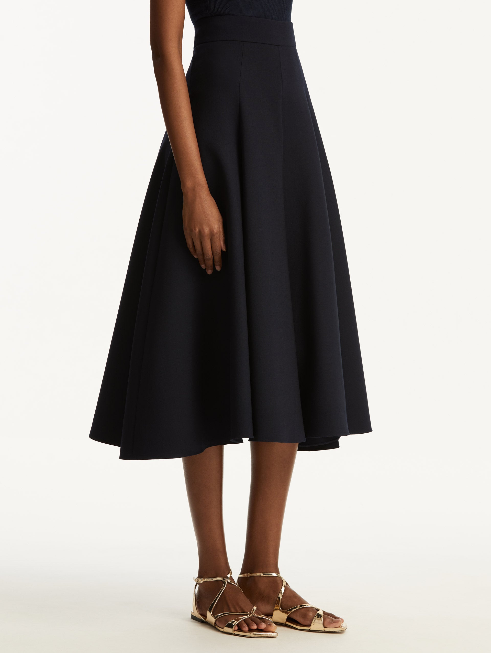 Flared Stretch Wool Skirt for Women - Comfortable & Elegant Mid-Length Skirt - Perfect for Office, Party & Fall/Winter Outfits