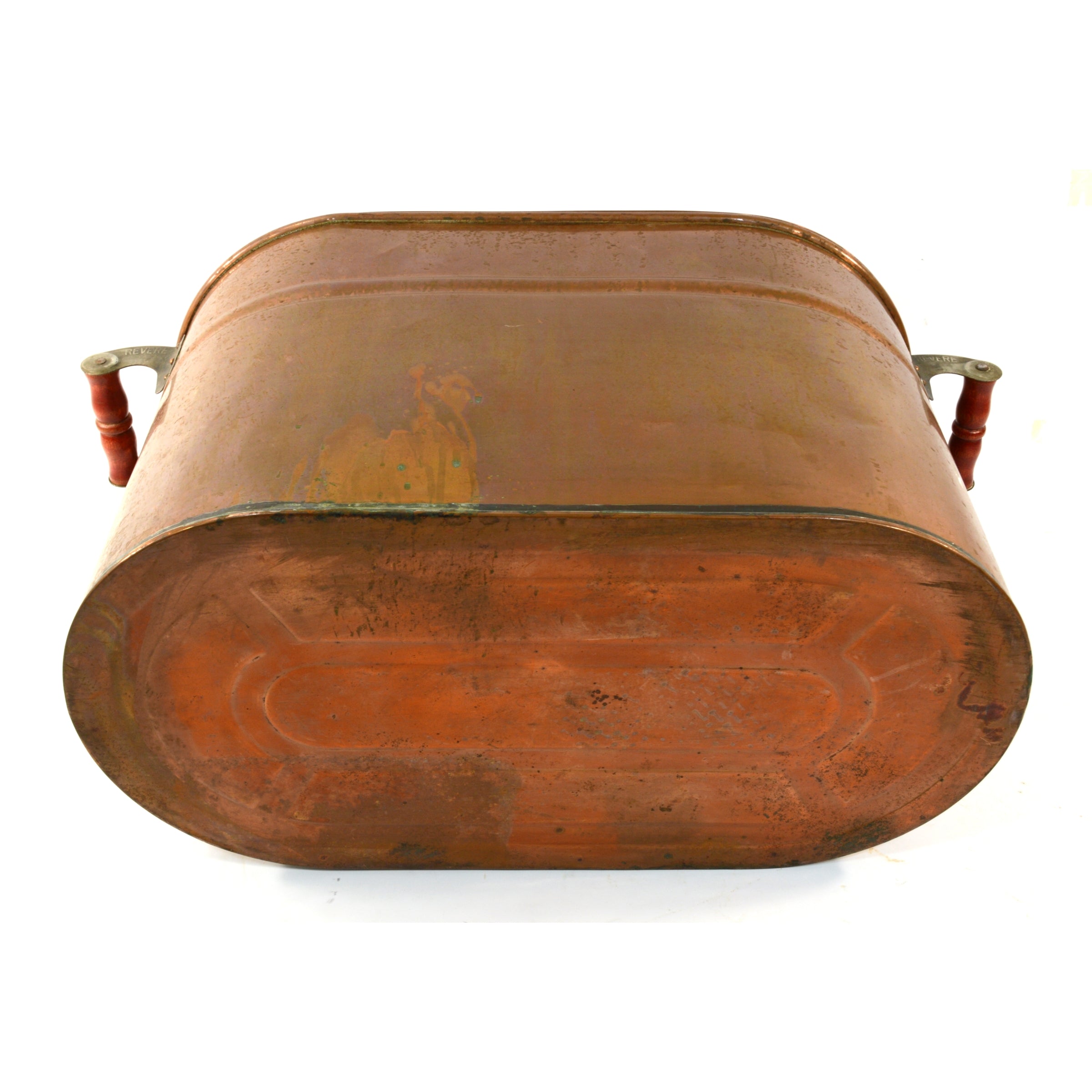 Vintage Revere Copper 14-Gallon Roasting Pan with Double Handles & Original Lid - Perfect for Large Family Dinners, Holiday Cooking, and Professional Catering