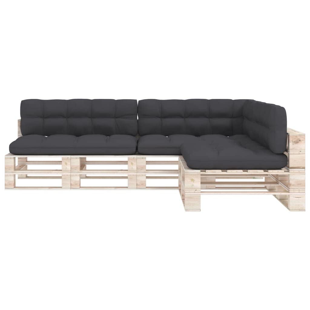 FAMIROSA 7-Piece Anthracite Outdoor Sofa Cushion Set - Waterproof Patio Furniture Cushions for Garden, Deck & Indoor Use | Seat, Back & Side Pillows for Comfortable Lounging