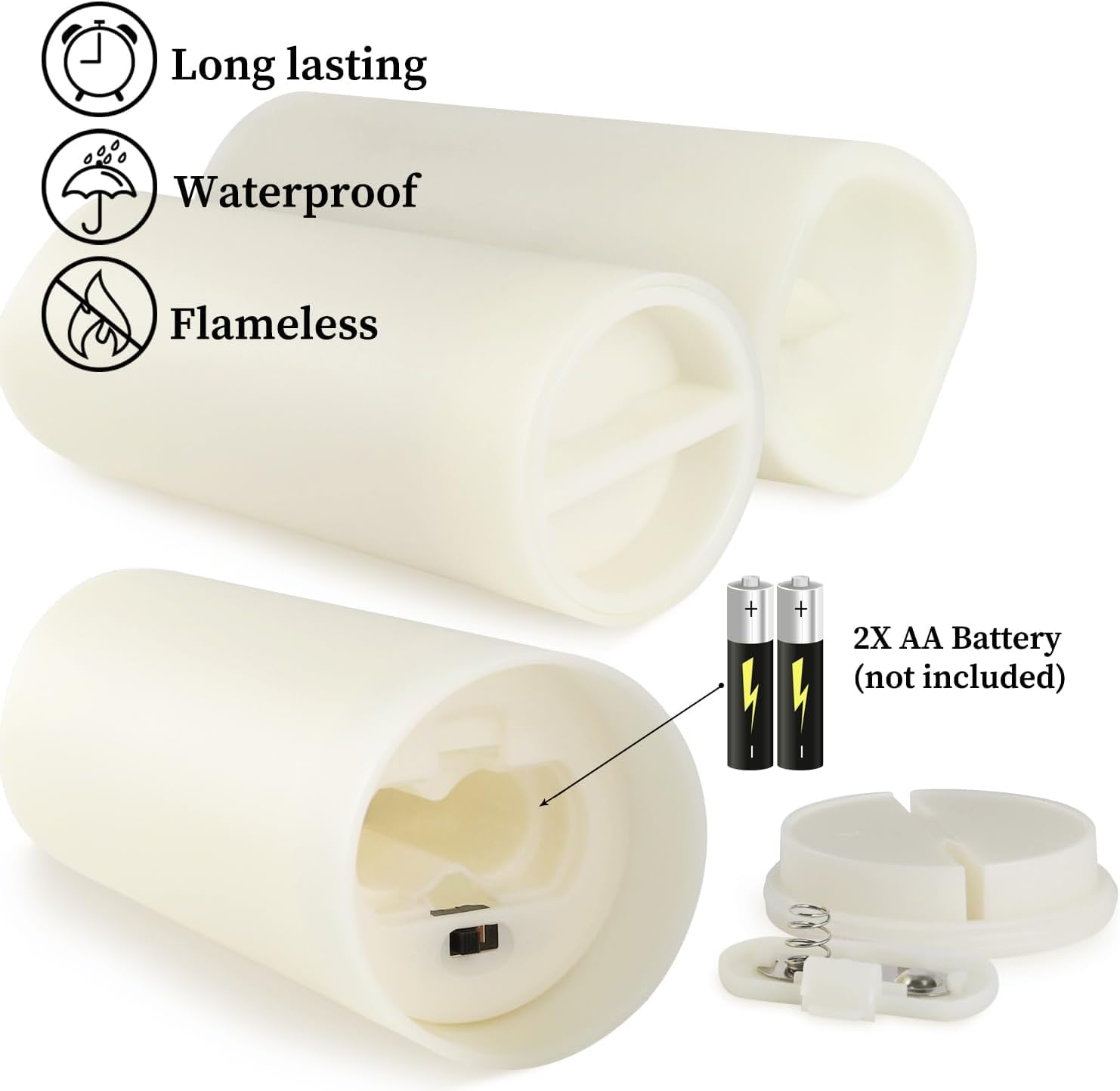 72 Pack Flameless LED Candles Set - Battery Operated Waterproof Candles (2.2