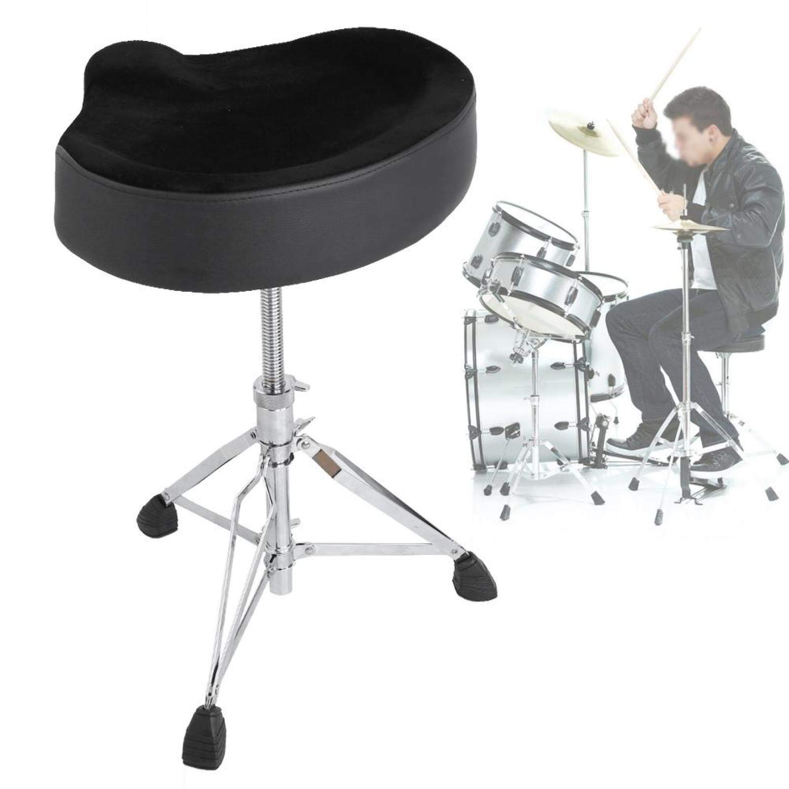 Premium PU Leather Drum Throne Stool with Tripod Base - Adjustable Height for Drum Kits | Perfect for Drummers, Music Studios & Live Performances
