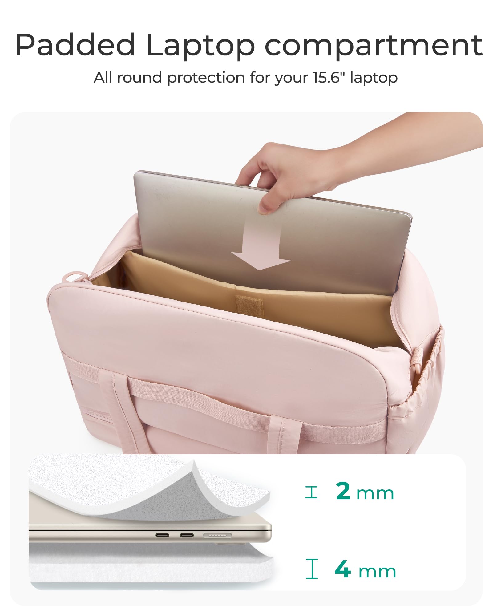 BAGSMART Women's Gym Bag - Puffy Travel Duffel Bag with Shoe Compartment & Toiletry Bag | Carry-On Weekender Overnight Tote for Airlines, Sports, Workouts & Travel | Perfect for Gym, Yoga, Business Trips & Weekend Getaways
