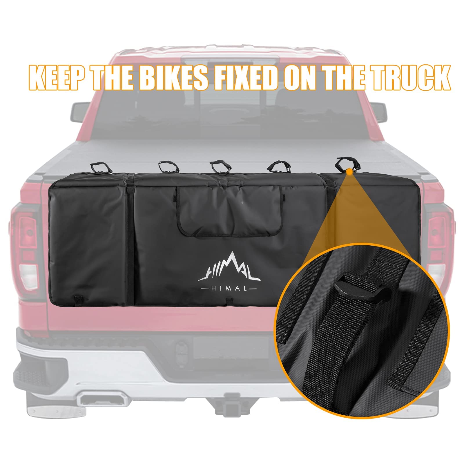 Himal Outdoors Mountain Bike Tailgate Pad - Durable Truck Bed Protector with Tool Pockets | Perfect for Transporting Bikes & Outdoor Adventures