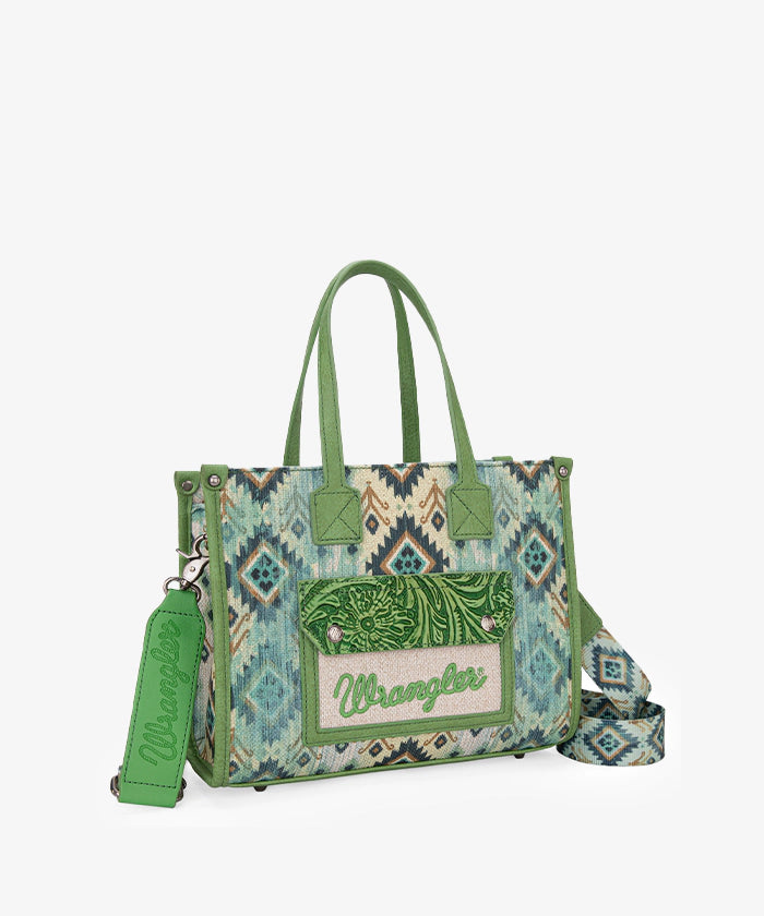 Wrangler Aztec Concealed Carry Canvas Tote Bag Set for Women - Stylish & Durable CCW Purse with Multiple Pockets - Perfect for Travel, Shopping & Everyday Use