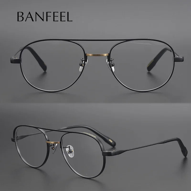 Aror Unisex Full Rim Square Double Bridge Titanium Eyeglasses 41217 - Lightweight Durable Frame for Men & Women - Perfect for Reading, Work, and Everyday Fashion