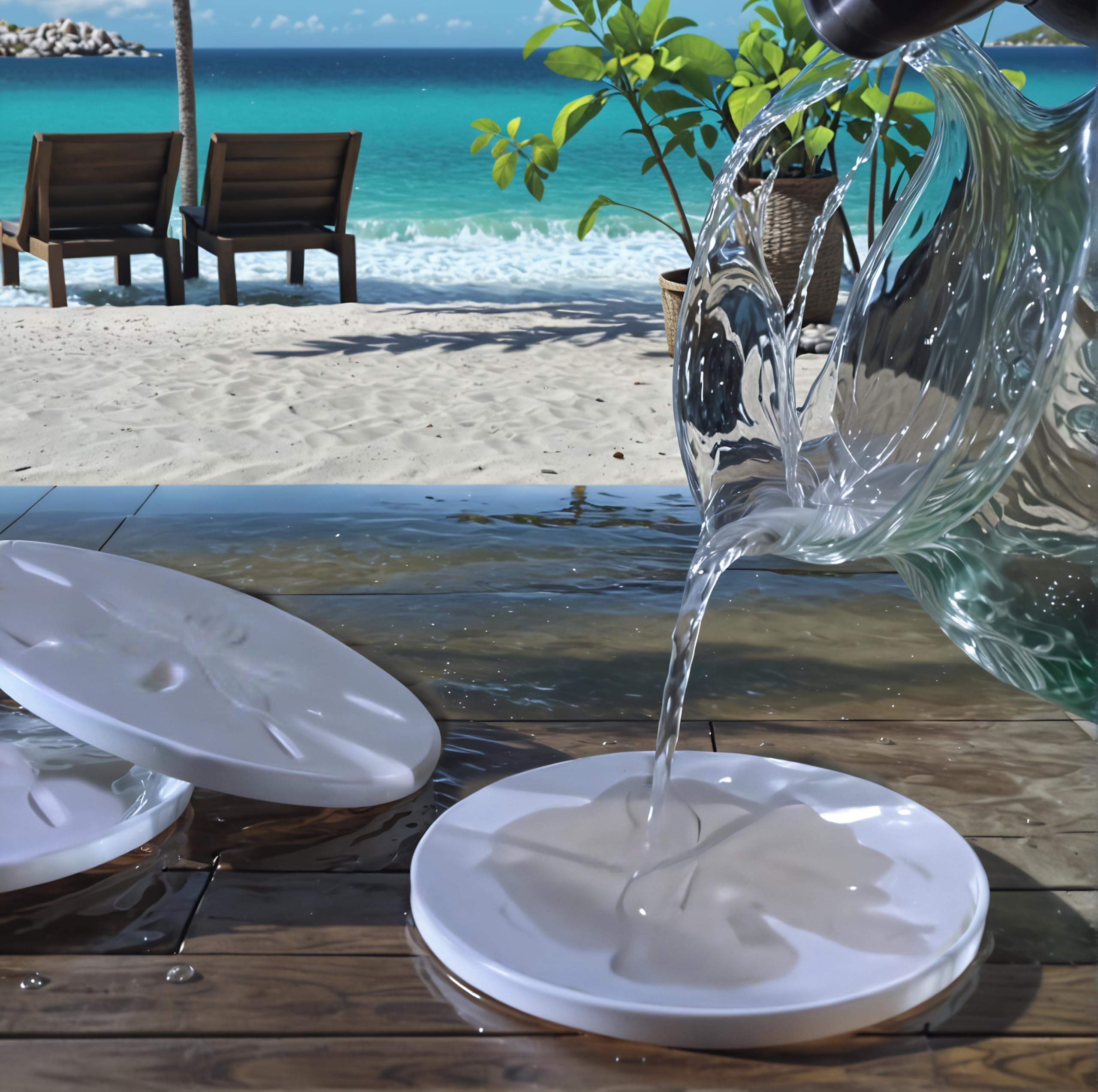 Sand Dollar Absorbent Drink Coasters Set of 4 - Natural Beach Themed Coasters for Drinks - Coastal Home Decor - 4.38 Inch Round - Perfect for Summer Parties, Beach House Decor, and Coastal Themed Weddings