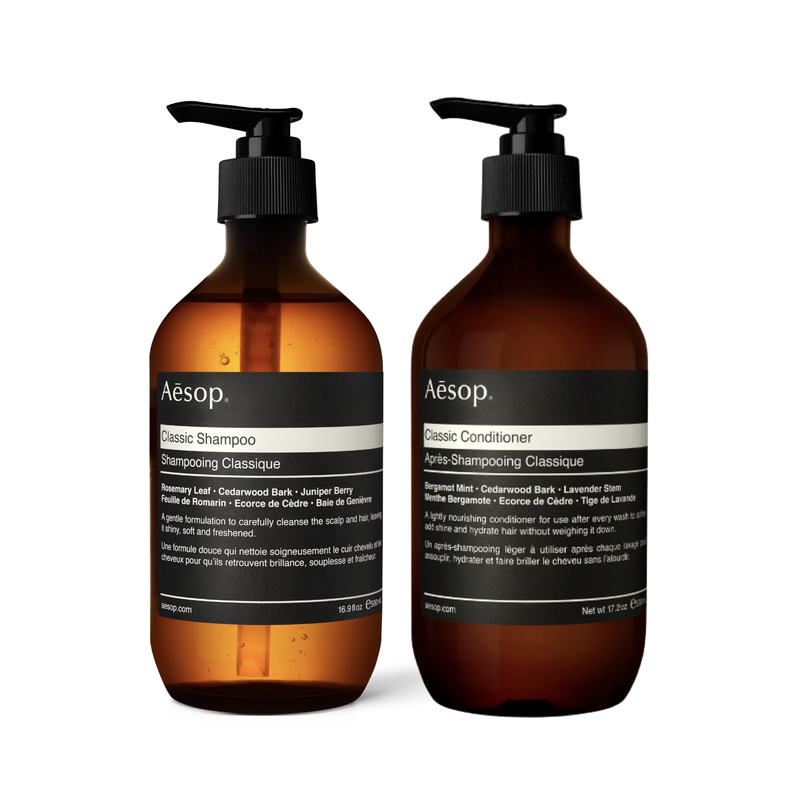 Aesop Classic Shampoo and Conditioner Set - 16.9 fl oz | Paraben-Free, Cruelty-Free & Vegan Hair Care | Gentle Daily Cleansing for All Hair Types - Perfect for Home, Travel & Salon Use