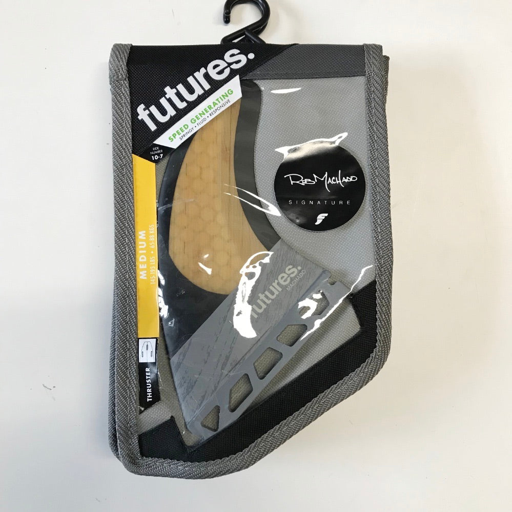 Machado Blackstix 3.0 Thruster Surfboard - Medium Size, Carbon/Bamboo Construction, Grey Design | Perfect for Intermediate Surfers & Performance Wave Riding