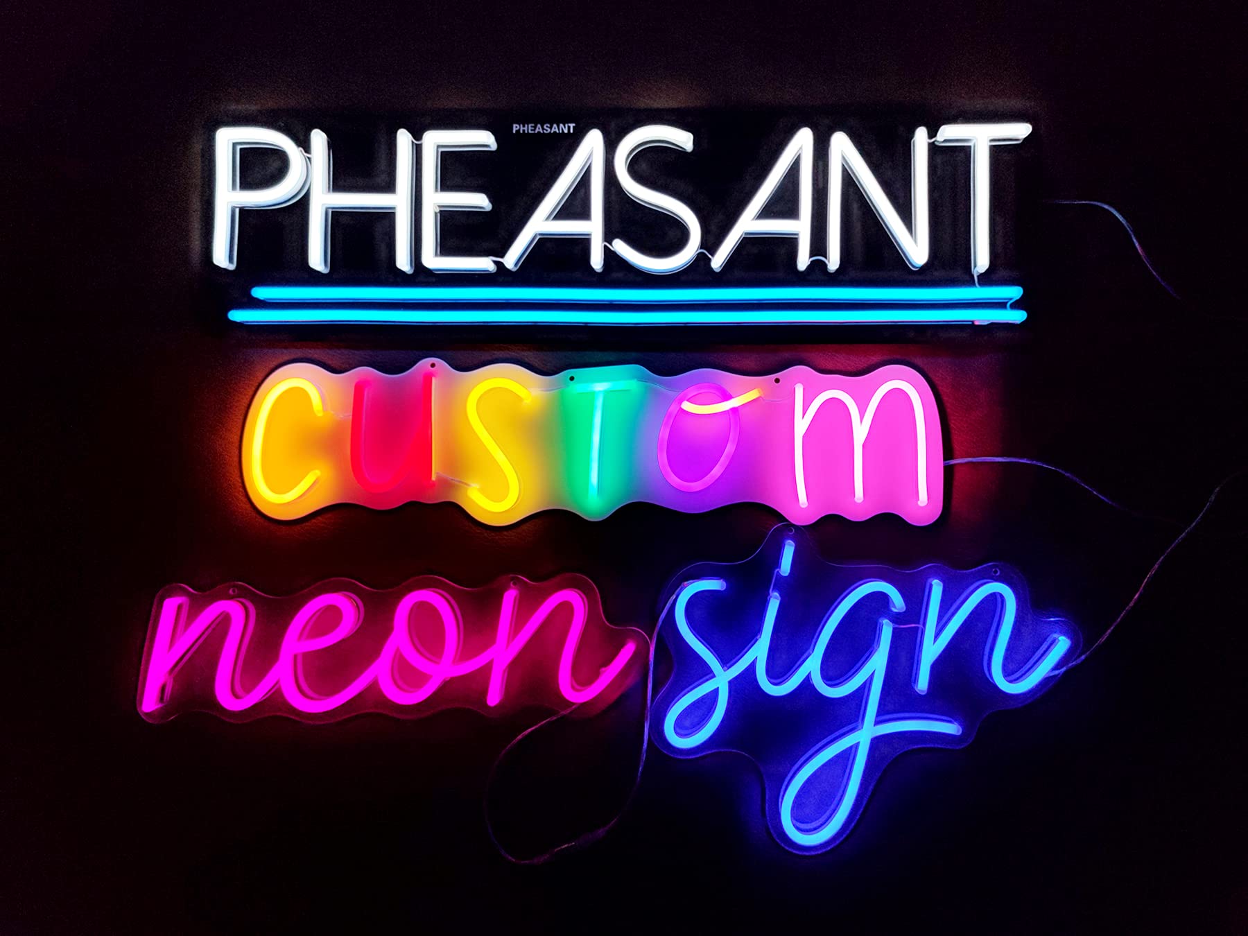 Custom LED Neon Signs - Personalized Handmade Neon Lights for Weddings, Name Gifts, Business Logos, Bars & Home Decor (40 Inches, 3 Lines Text) - Perfect for Bedroom Wall Art, Party Decorations & Business Branding