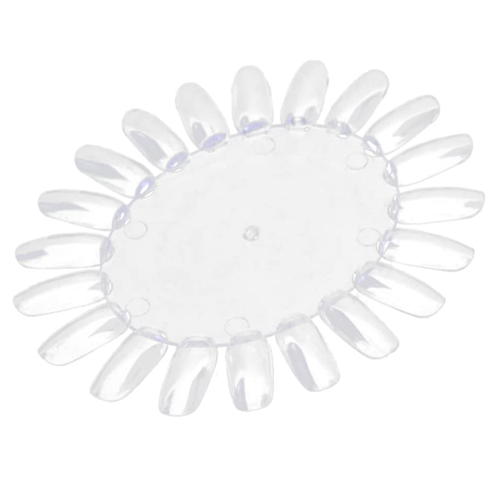 20-Piece Clear Nail Swatch Wheel - Professional Nail Art Polish Practice Display Set with Sample Sticks - Perfect for Home DIY Manicure & Salon Color Matching - Great for Nail Technicians, Beginners & Beauty Enthusiasts