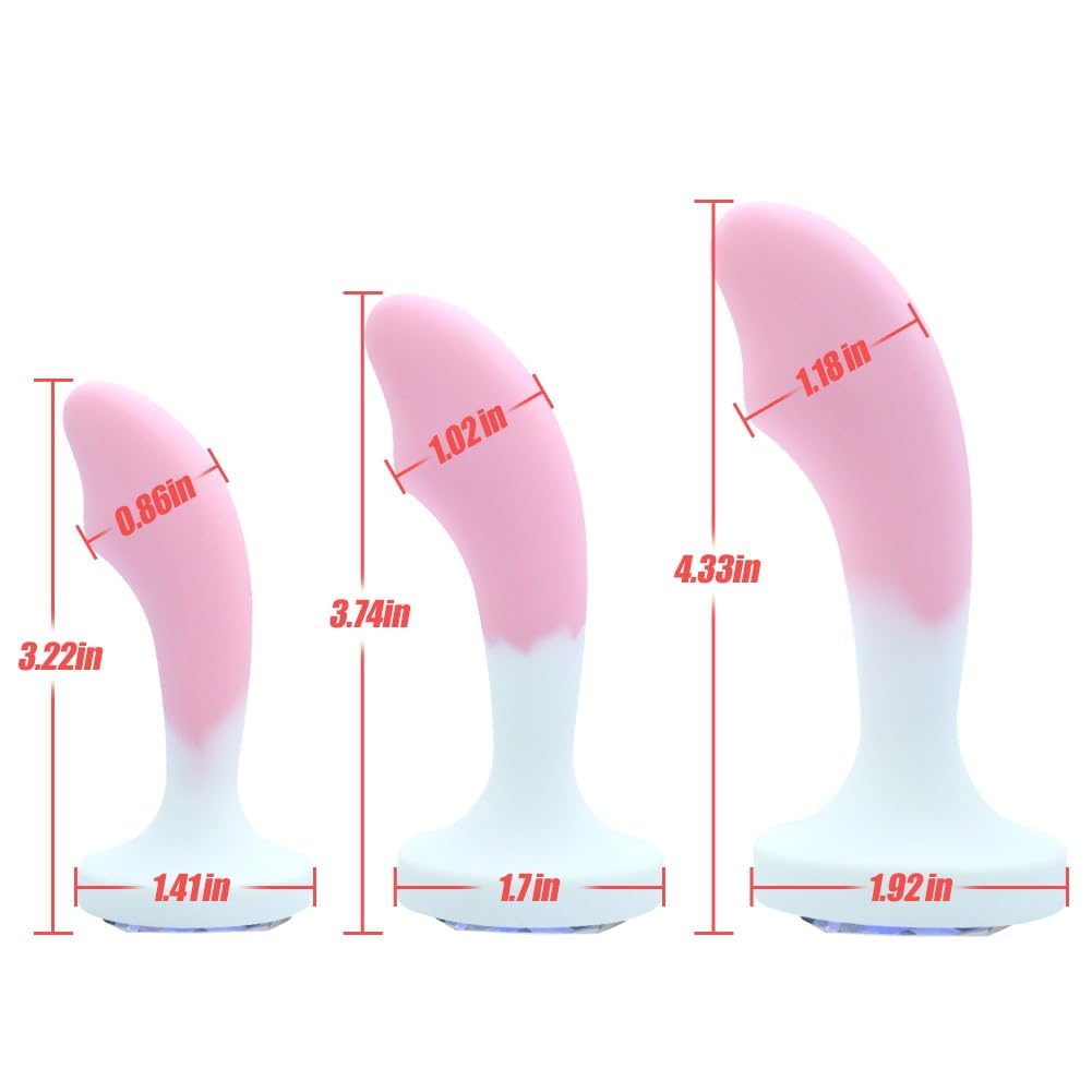 FST Anal Trainer Set - 3 Pcs Silicone Anal Plugs with Curved Head for G-Spot Stimulation | Jeweled Base Prevents Slippage | Beginner Friendly Butt Plugs for Men, Women & Couples | Perfect for Solo Play, Couples Exploration & BDSM Scenes
