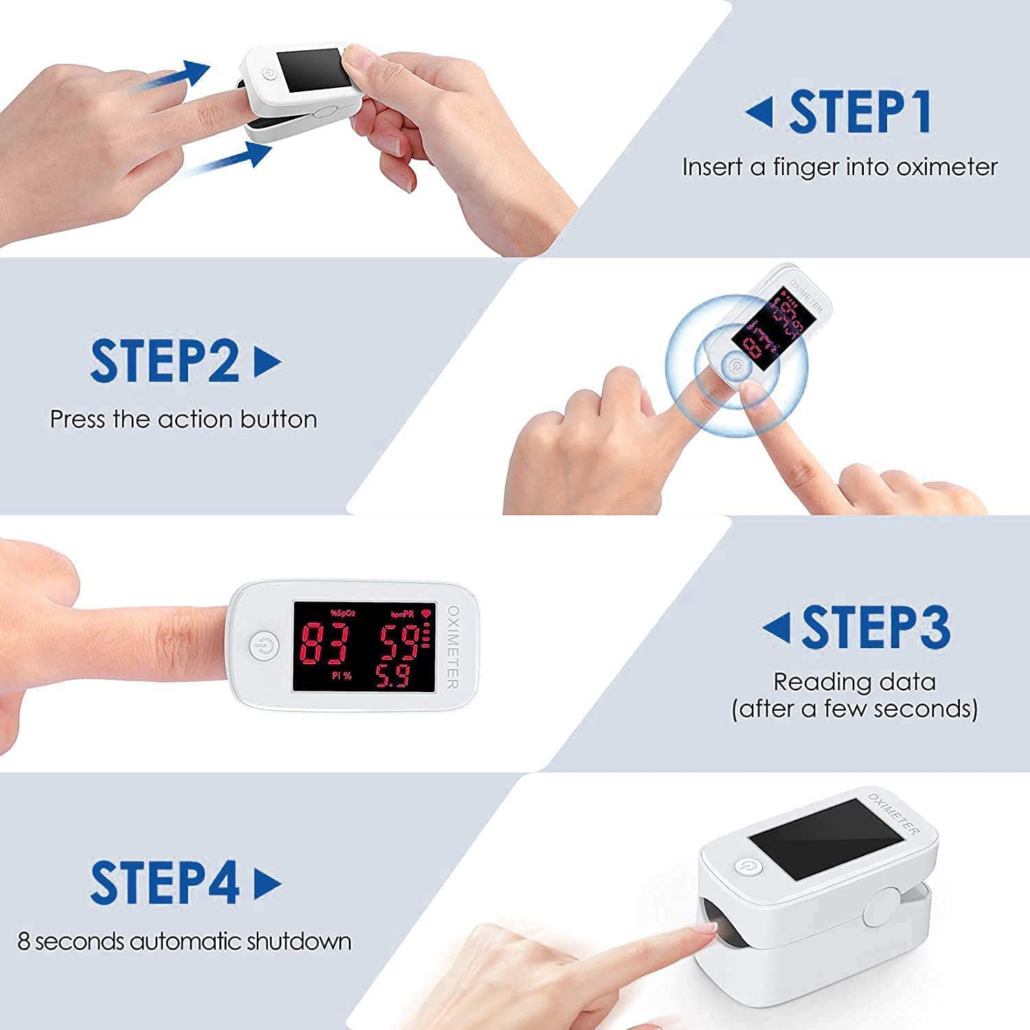 2025 Pulse Oximeter - FDA & CE Approved Finger Oxygen Monitor with Heart Rate & SpO2 Tracking - Professional Medical Grade Blood Oxygen Saturation Monitor for Hospitals, Doctors & Nurses - Includes Batteries - Perfect for Home Health Monitoring, Fitness Training & High-Altitude Activities
