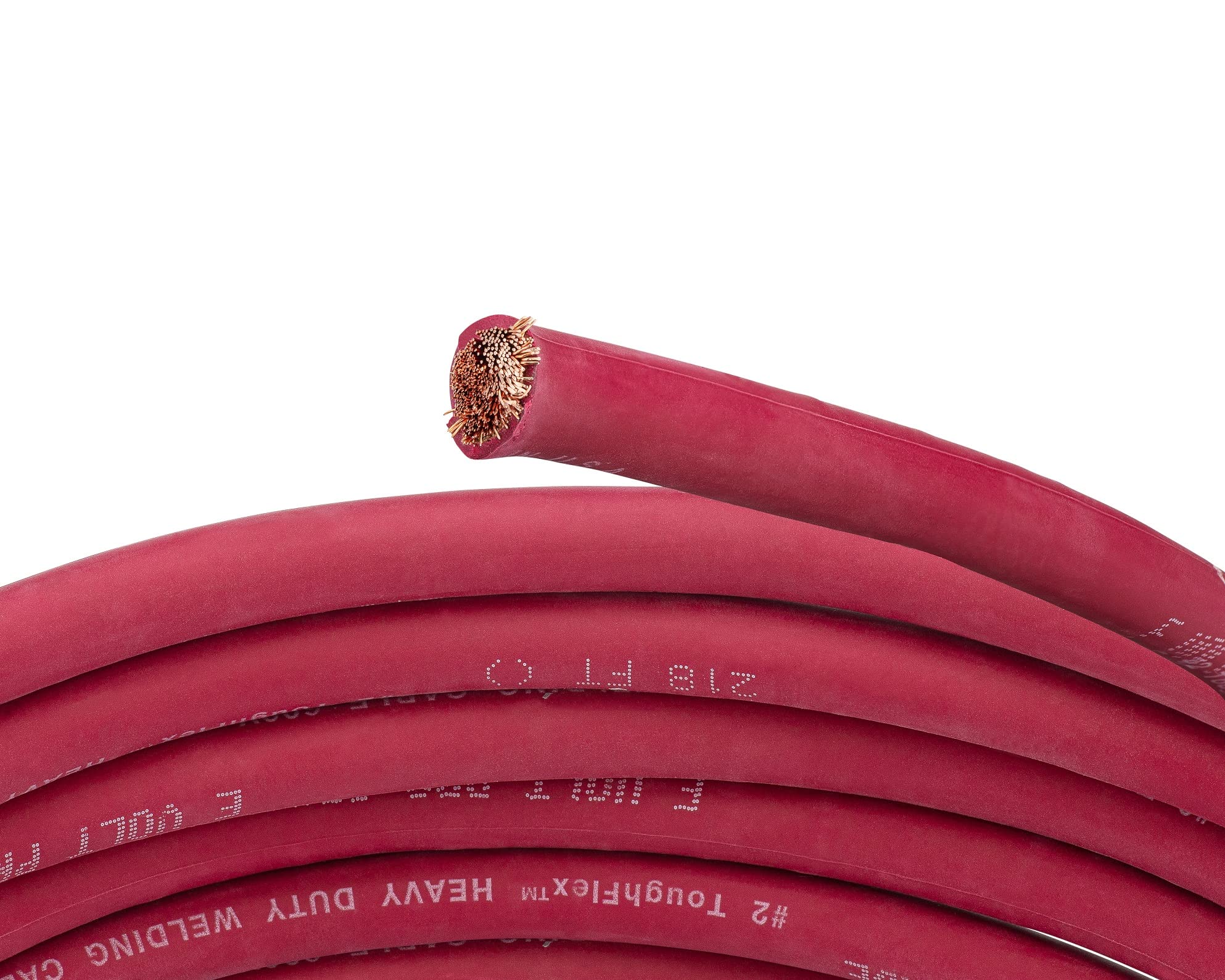 Premium E-VOLT Professional Grade Annealed Copper EPDM Welding Lead & Car Battery Cable (2 AWG, 10 FT Red) - Made in USA | Heavy-Duty Power Transfer for Automotive, Marine & Industrial Applications