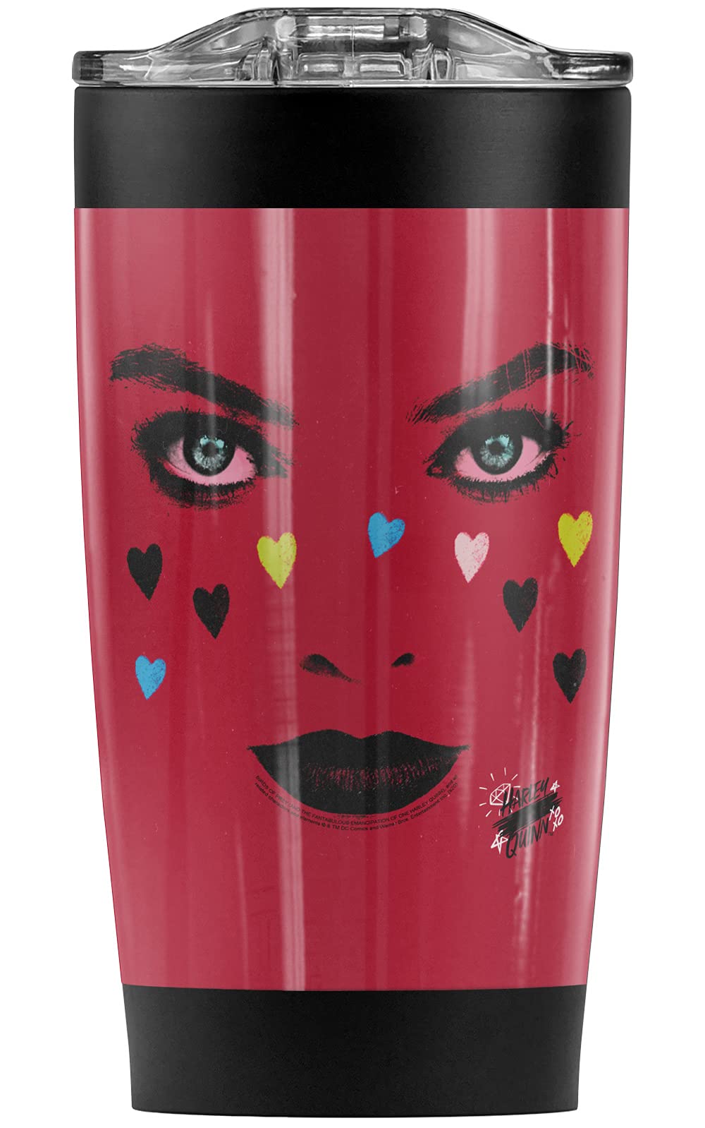 Logovision Birds of Prey Harley Quinn 20oz Stainless Steel Tumbler - Vacuum Insulated Coffee Travel Mug with Leakproof Sliding Lid | Double Wall Insulation for Hot & Cold Drinks | Perfect for Office, Gym, Camping & Road Trips