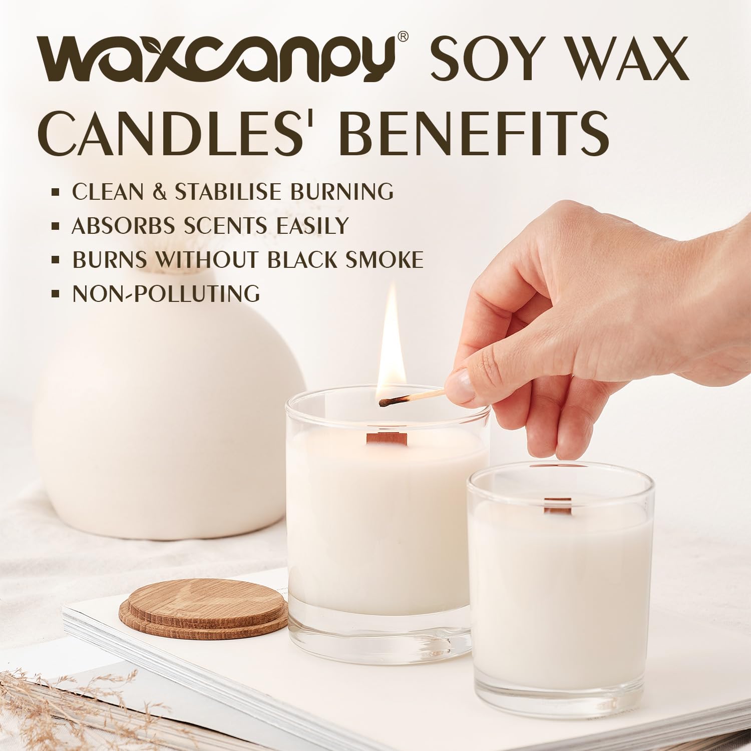Organic Soy Wax for Candle Making - 100% Natural, Pure & Additive-Free Farm-Grown Soy Wax (10lb) - Perfect for DIY Candles, Wax Melts & Aromatherapy at Home