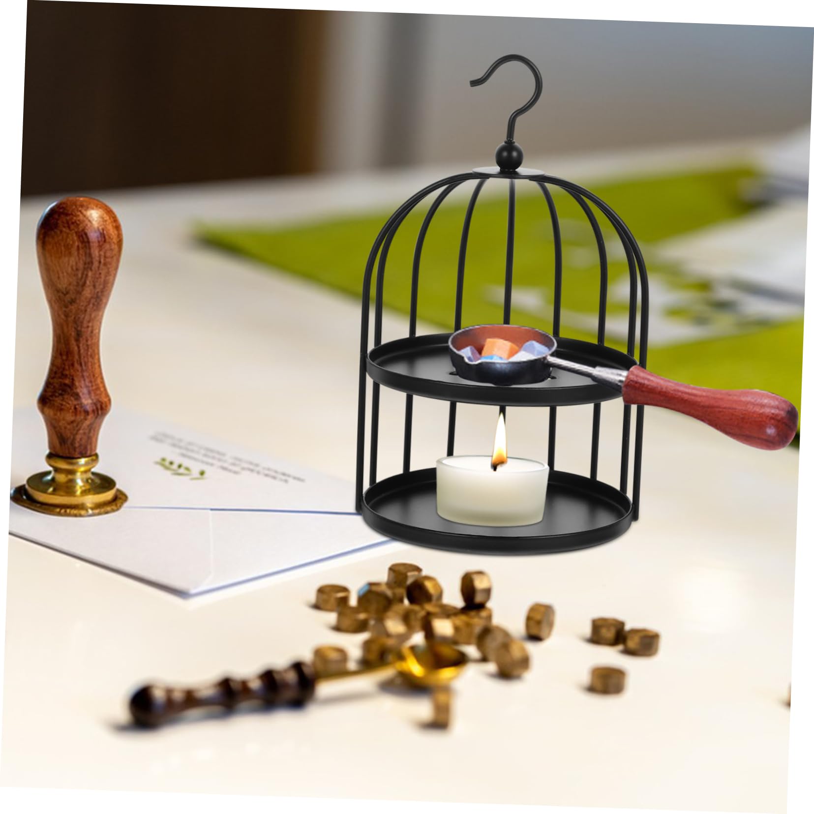 3-Piece European Style Wax Warmer Set - Paint Stove, Lacquer Melting Furnace & Wax Seal Warmer for DIY Crafts, Candle Making & Home Decor