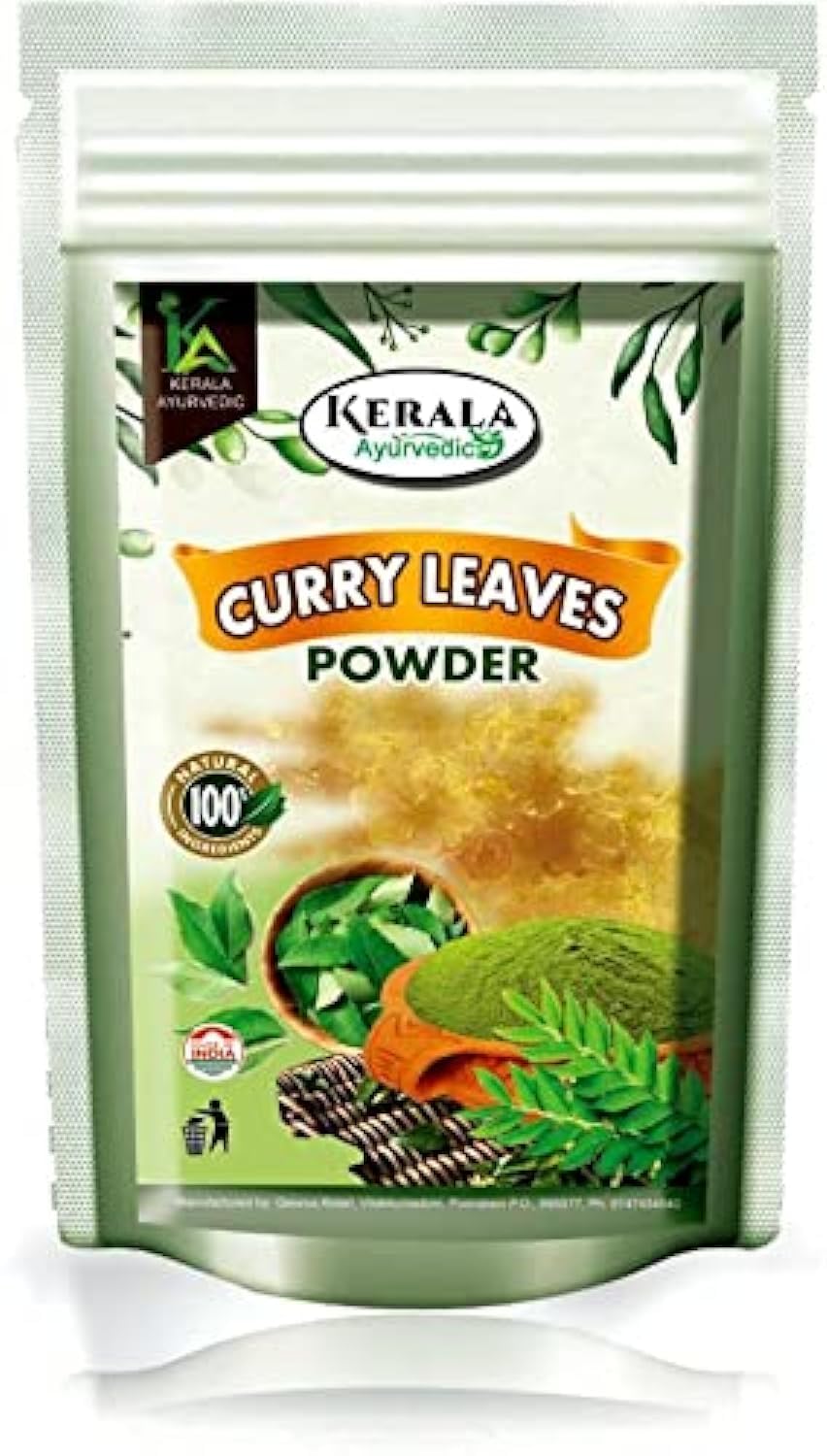 Kerala Ayurvedic Curry Leaves Powder 200g - Karuveppilai Powder, Kadi Patta Powder, Karibevu Powder for Hair Growth & Scalp Care | Natural Ayurvedic Remedy for Healthy Hair | Perfect for Hair Masks, Tea & Cooking