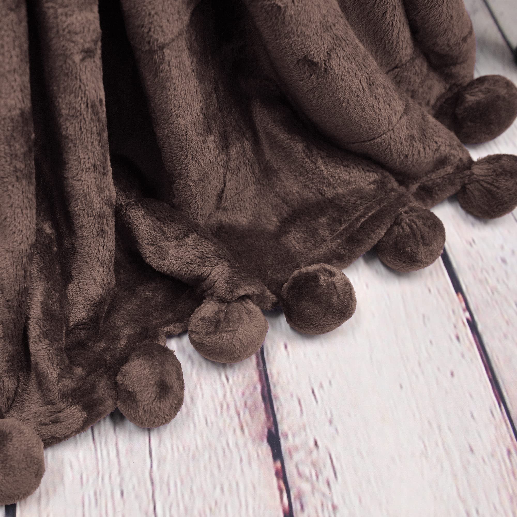 Soft Fluffy Pom Pom Throw Blanket - 60