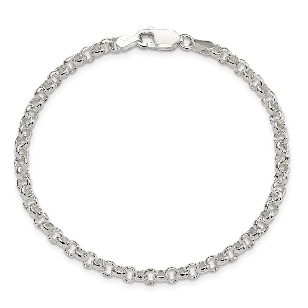 Sterling Silver 4mm Rolo Chain Bracelet - Elegant & Durable for Daily Wear