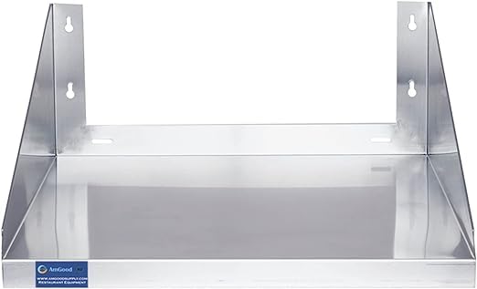 Premium Stainless Steel Wall Shelf with Side Guards - NSF Certified Commercial Metal Shelving (24