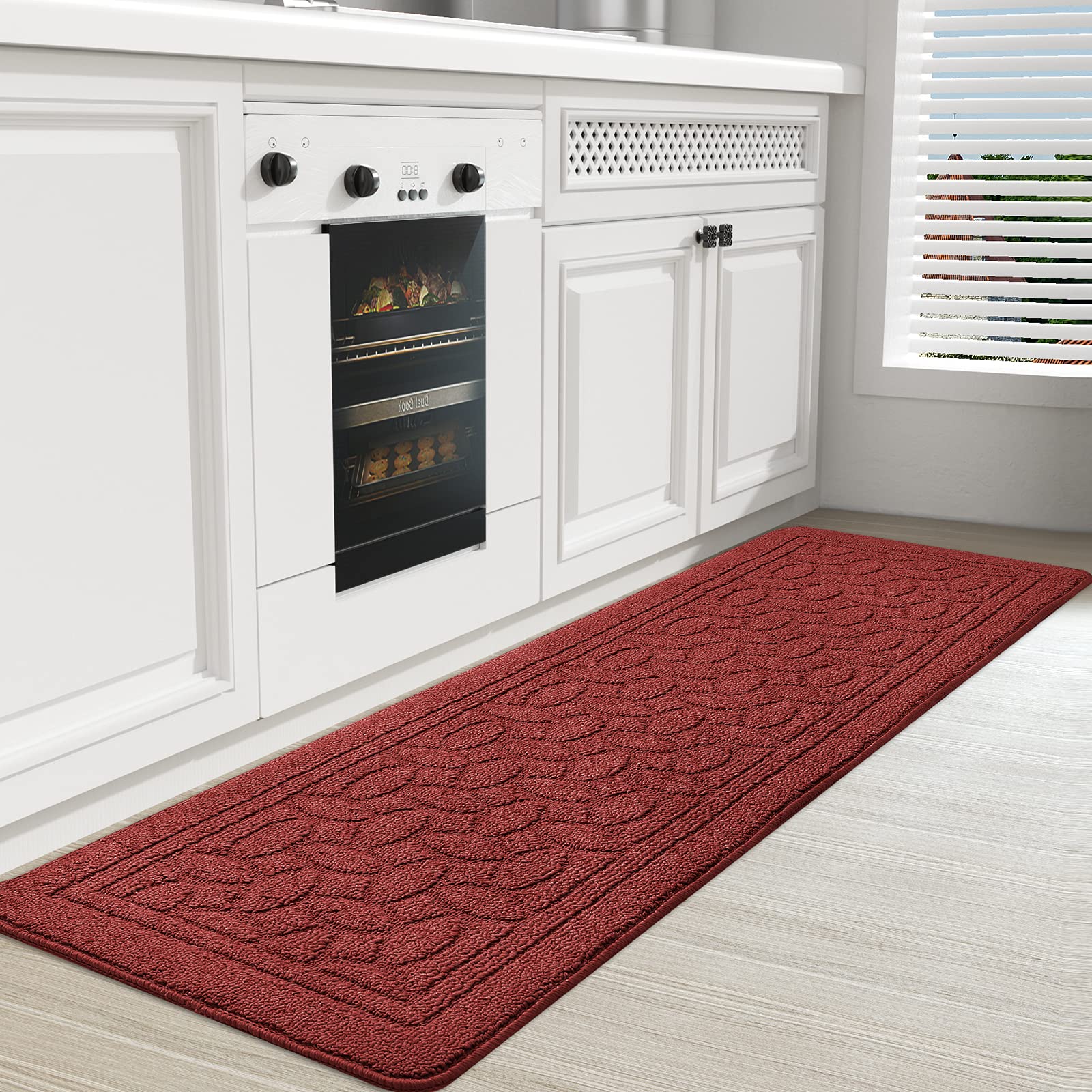 Non-Slip Red Kitchen Runner Rug 18
