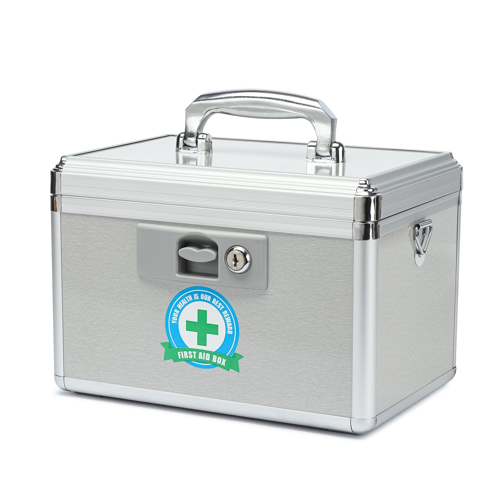 Durable Lockable Medicine Storage Box with Removable Tray & Shoulder Strap - Portable Organizer for Pills, First Aid Supplies & Small Items - Perfect for Home, Travel & Emergency Kits (Medium Size)