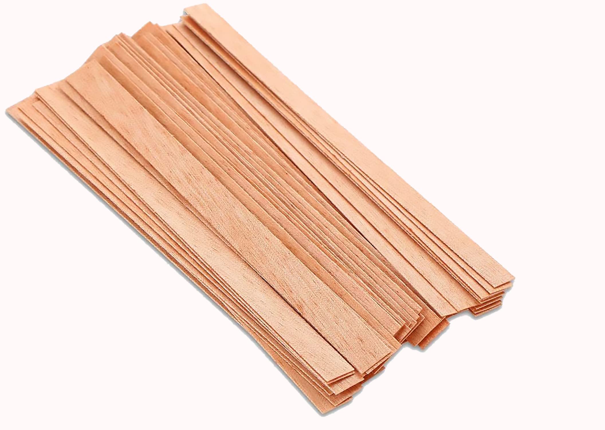 Premium 6 Inch Wooden Candle Wicks for DIY Candle Making - Crackling Wood Wicks, Smokeless & No Base (0.020