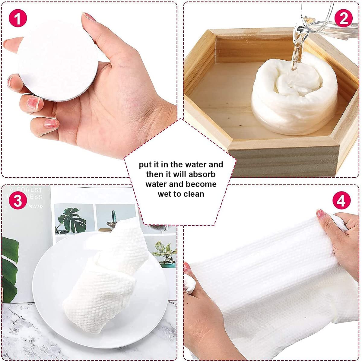 Avenn Compressed Magic Coin Tablets - Expandable Disposable Cotton Wipes for Face, Hands & Makeup Removal - Water-Activated Dry Mini Towels for Travel, Home & Beauty Salon - Pack of 60 Multi-Purpose Cleansing Tissues
