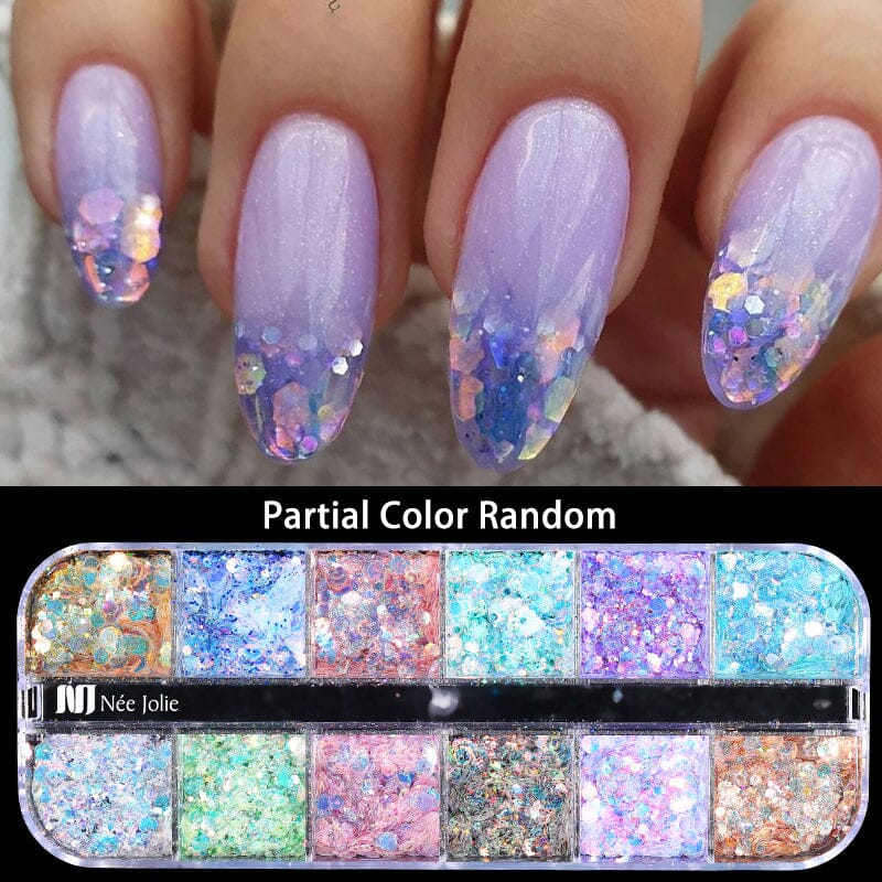 NEE JOLIE Nail Glitter - Premium Cosmetic Glitter for Nail Art, Manicure & Pedicure | Long-Lasting Shine for DIY Nails, Salon Use & Special Occasions