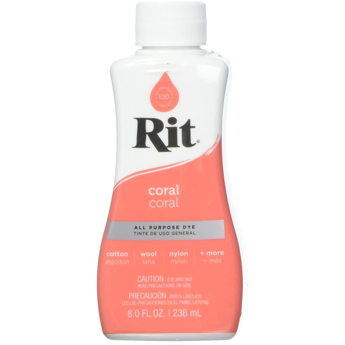 RIT All-Purpose Liquid Fabric Dye - 8 Fl. Oz (237ml) for Clothes, Shoes & Home Decor - Perfect for DIY Projects, Tie-Dye & Fabric Restoration